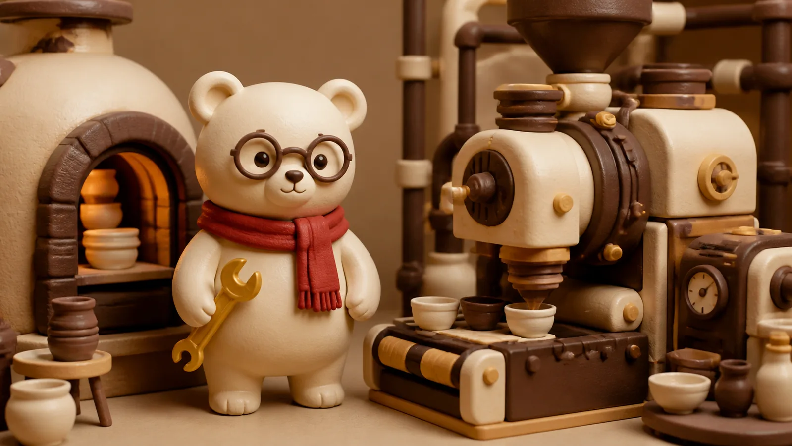 ภาพประกอบสามมิติของมาสคอต Pooh นำเสนอผลงาน pscmceramic.com